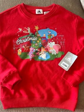NEW Disney Red Kids Christmas Character Graphic Sweatshirt